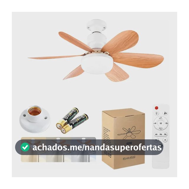 52cm Ventilador De Teto Led Com Luz, Soquete Grátis Incluso 52 Cm 50 Hz/60 Hz Branco 85v-250v Tons De Madeira Plástico 6