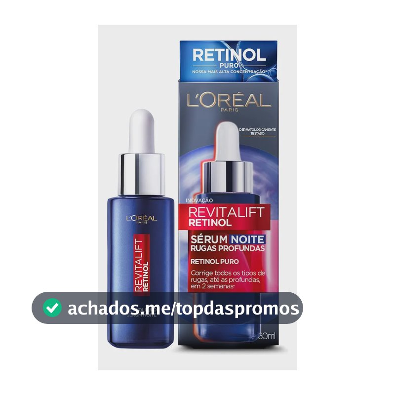 Sérum Facial Noturno com Retinol Puro, Corrige Rugas Profundas, Uniformiza o Tom, Melhora a Firmeza, Revitalift L'Oréal Paris 30ml