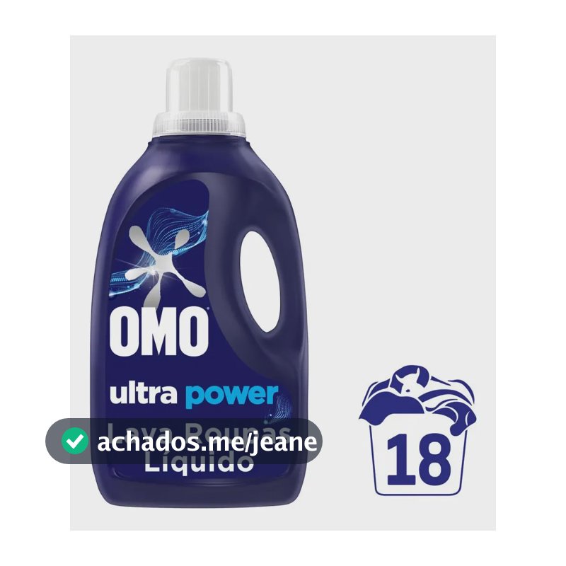 Omo Lava Roupas Líquido com tecnologia de remoção de manchas Ultra Power 1,8 L