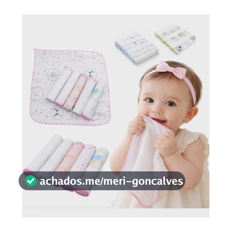 Kit 6 Babete Paninho Fralda De Boca Bebe 100% Algodão 30x30 Rosa