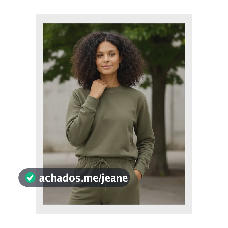 Conjunto Moletinho Feminino Inverno Calça Blusa Manga Longa P Verde Lisa