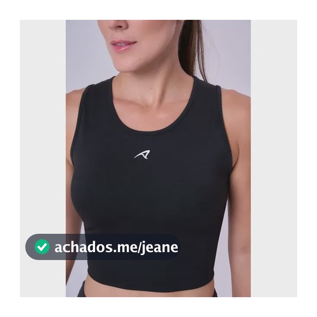 Regata Cropped Signature Samba Authen Preto Liso M