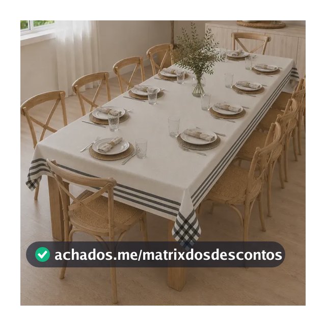 Toalha De Mesa 10 Lugares Algodão 1,40x3,00m Santa Sofia Creme Listras