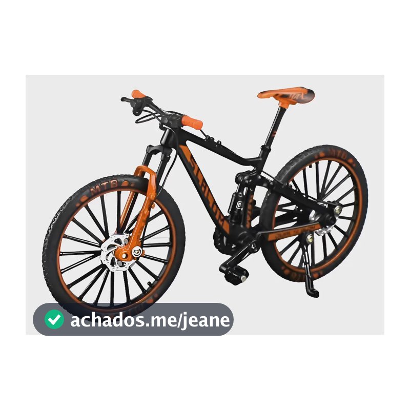 Bicicleta Miniatura Mountain Bike Metal Laranja 1:8 Coleção Laranja-claro