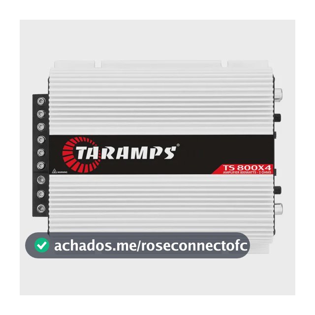 Modulo Taramps Ts 800 Rms TS800X4 2 Ohms Amplificador 800w Entrada Rca e Fio 4 Canais Som Automotivo