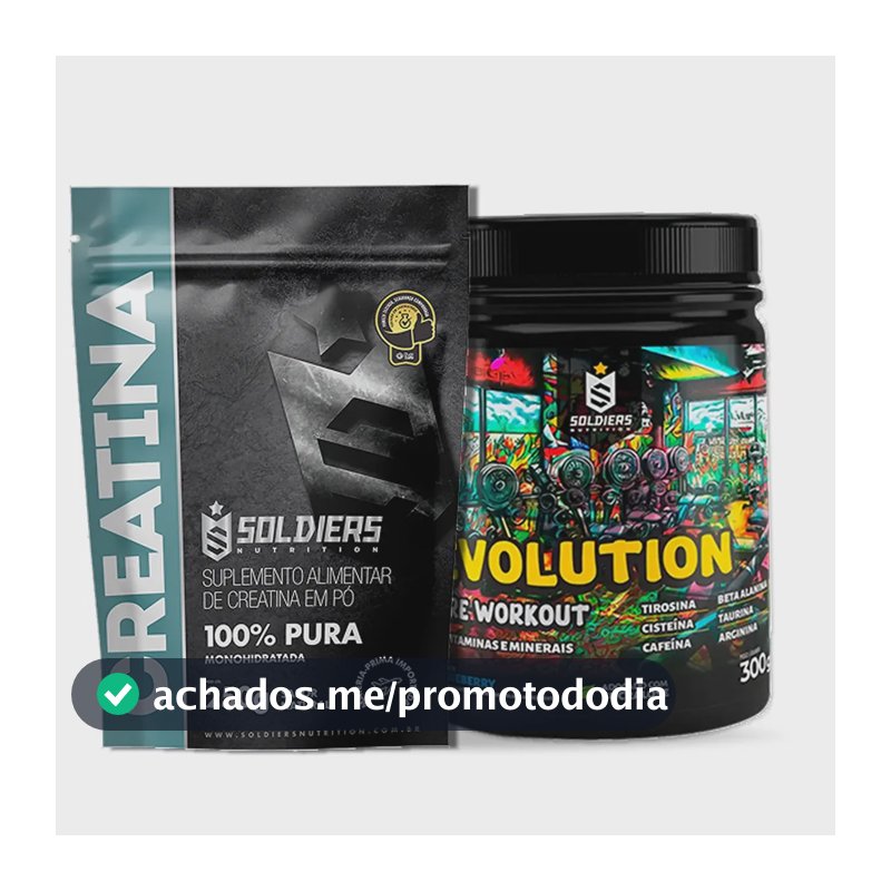 Creatina 250g + Pré-treino Blueberry Evolution 300g - Soldiers Nutrition