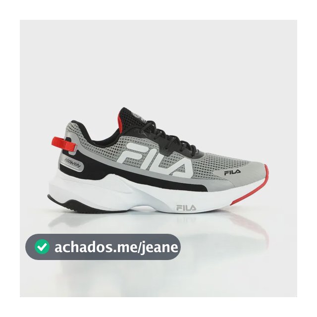 Tênis Fila Recovery Cinza Vermelho Corrida Caminhada 10 Km Cinza 44 Br