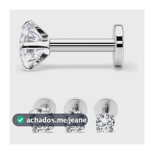 Piercing Tragus Flat Helix Labret Pedra Zirconia 2 3 E 4 Mm