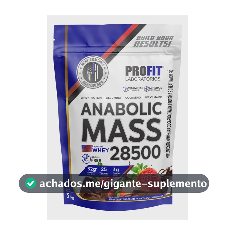 Profit Laboratórios Hipercaloricos Proteínas Anabolic Mass 28500 Po Chocolate/morango