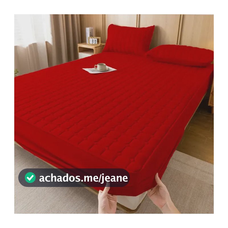 Protetor De Colchão Impermeável Queen Antialérgico Antiácaro Matelado Vermelho