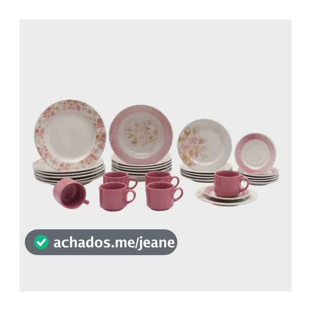 Aparelho De Jantar Biona Sweet Moment Cerâmica 30 Peças 5160 Cor Rosa