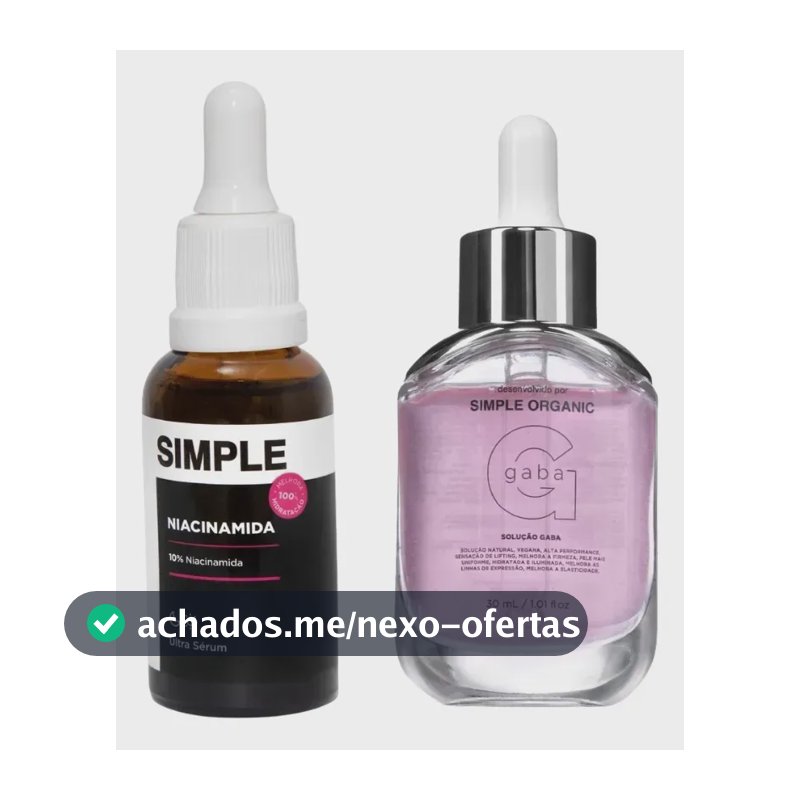 Kit Sérum Solução Facial Niacinamida + Gaba Simple Organic