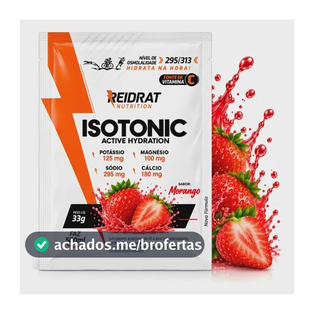 Isotônico Display 20 Sachês Repositor De Eletrólitos Morango