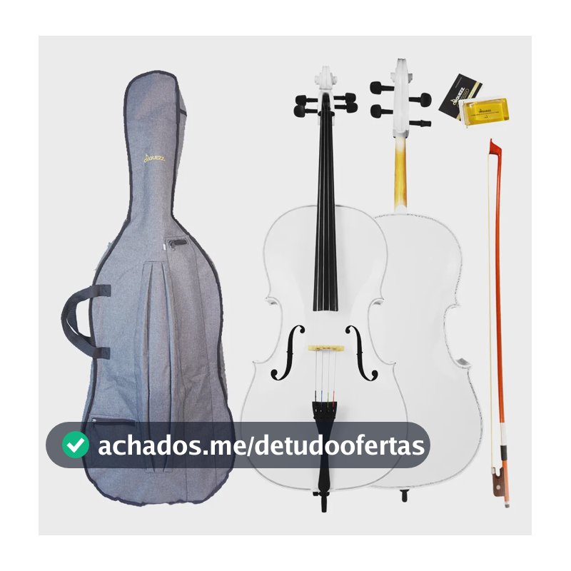 Violoncelo Iniciante 4/4 Orquezz Branco Brilhante  - Z-104b