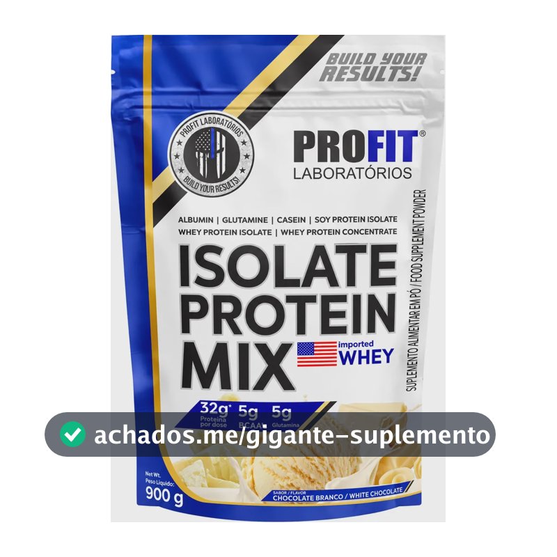 Whey Protein Isolate Protein Mix 900g Chocolate Branco - Profit Laboratórios