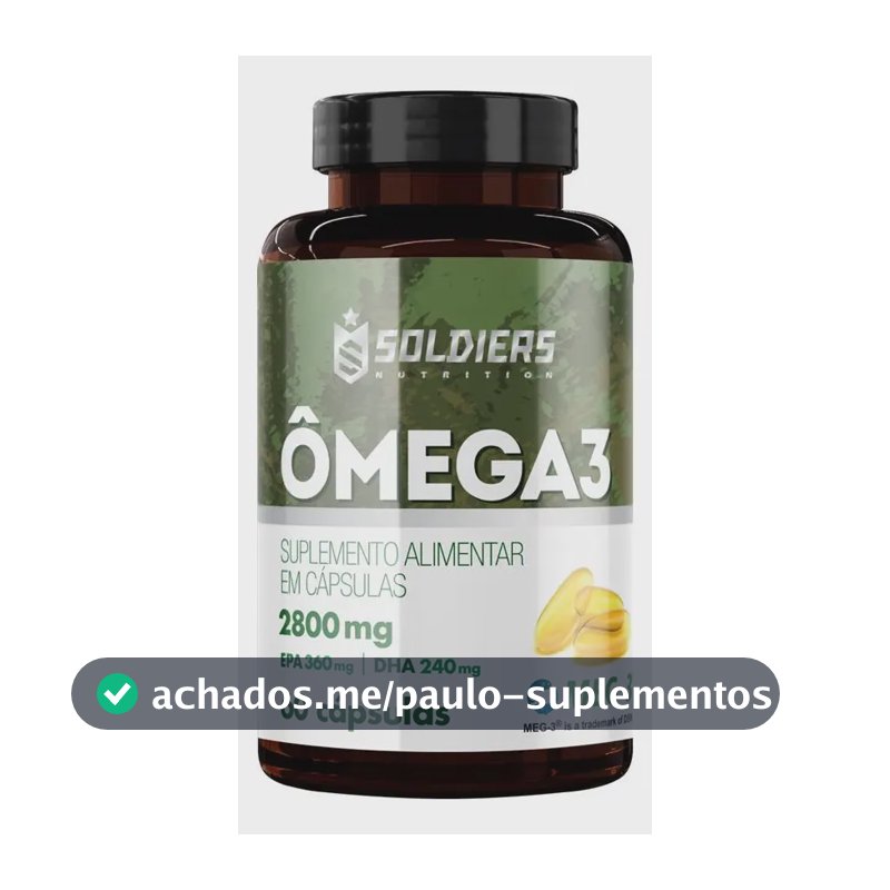 Ômega 3 2800mg 60 Cápsulas Soldiers Nutrition Coração Vitamina Sem Sabor