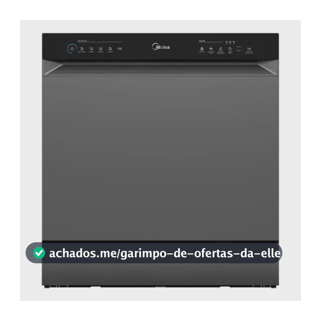 Lava Louças 8 Serviços Cinza Touch Plus Midea Cinza