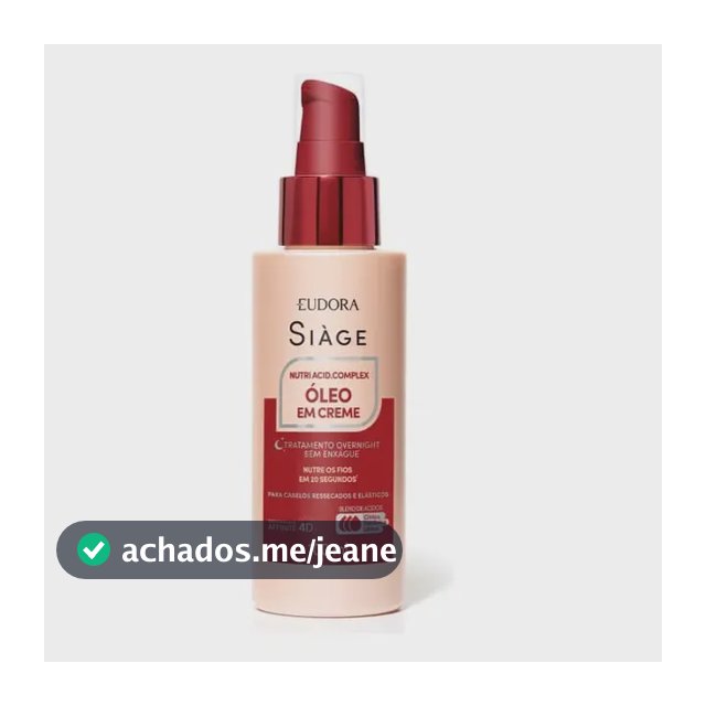 Eudora Siage Oleo Em Creme Nutri Acid.complex 100ml