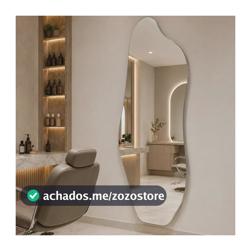 Espelho 90x40 Orgânico Grande Corpo Inteiro Quarto - Suporte