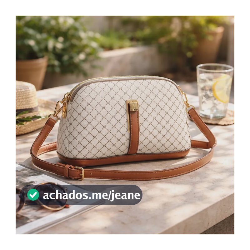 Bolsa Feminina Transversal E De Ombro Moda Prática K2 Cáqui Listras Ouro