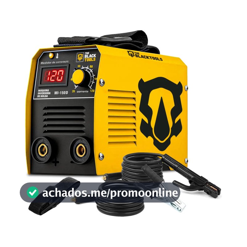 Máquina Inversora De Solda Portatil Mma Eletrodo MI150D 120A The Black Tools
