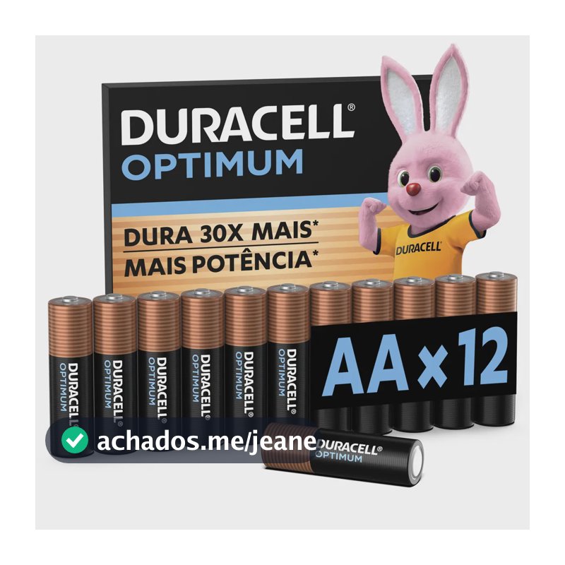 Pilha Optimum AA Duracell Tamanho Normal Com 12 Unidades