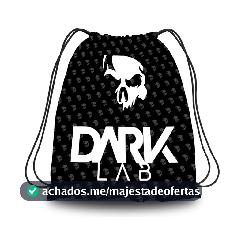 Mochila Saco Dark Esporte Academia Com Alças - Dark Lab Cor Preto Desenho do tecido Caveira