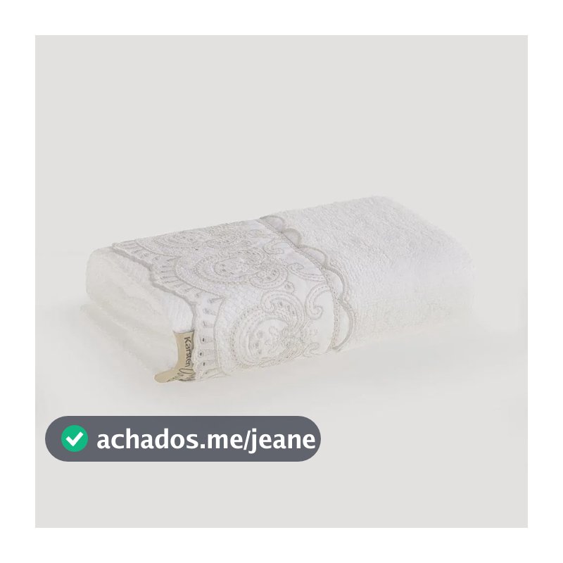 Toalha De Lavabo/visita 100% Algodão Alice Branco Branco/prata