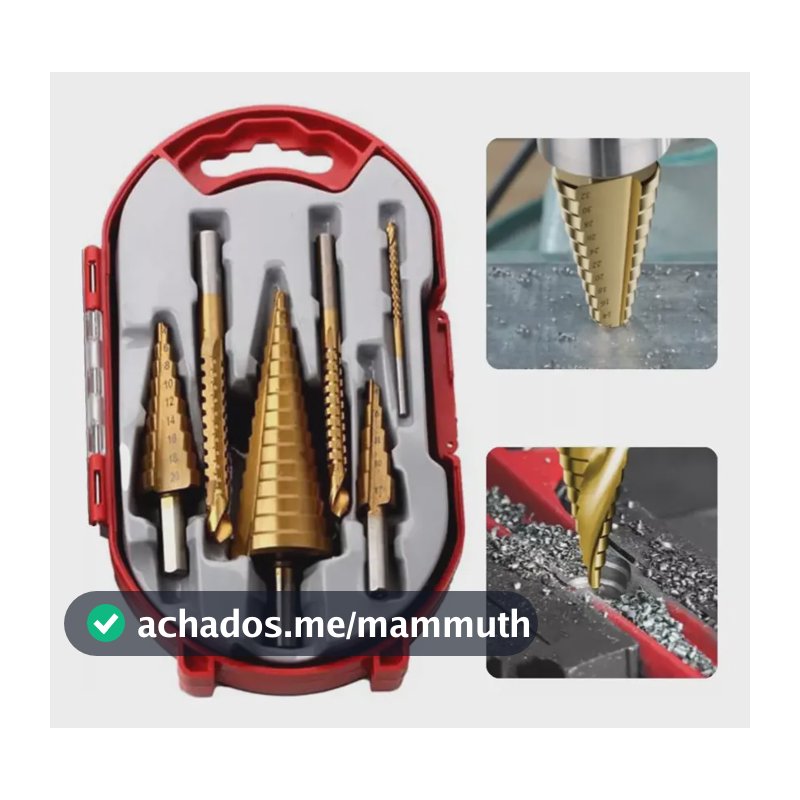 Conjunto De Brocas Revestidas De Titânio Com 6 Peças