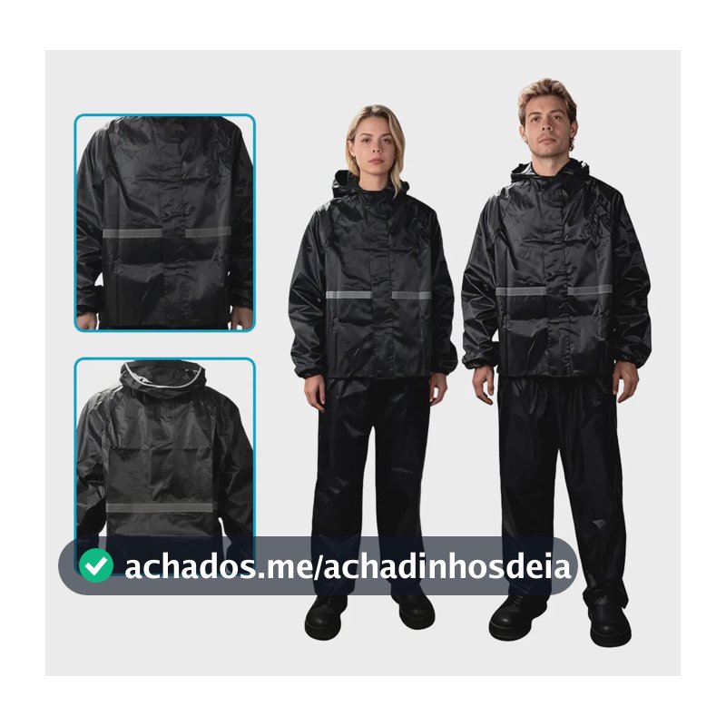 Capa De Chuva Moto Impermeável Pvc Motoqueiro Preto Xl