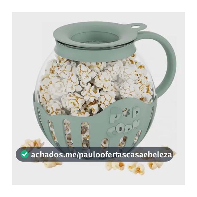 Pipoqueira Vidro P/ Micro-ondas 2,13l | Fitness E Sem Óleo Verde