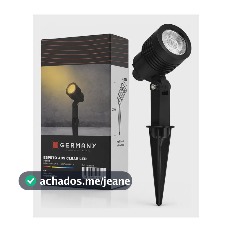 Espeto Refletor Led Para Jardim Germany 6w Ip65 3000k 127/220v Preto Branco-quente