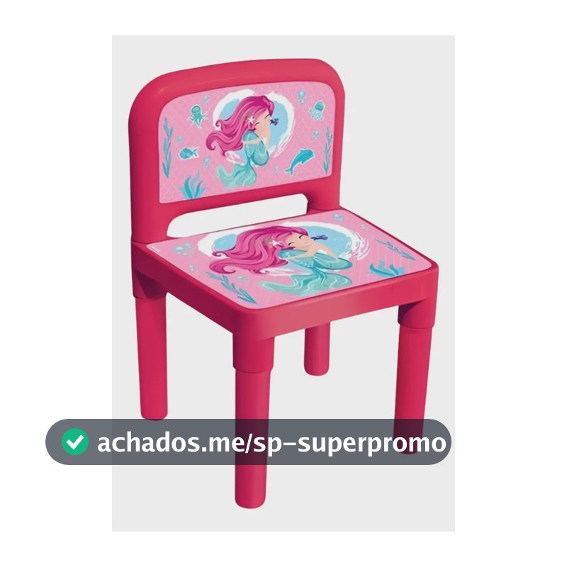 Cadeira Banquinho Infantil Desmontável Com Encosto Plástico Rosa