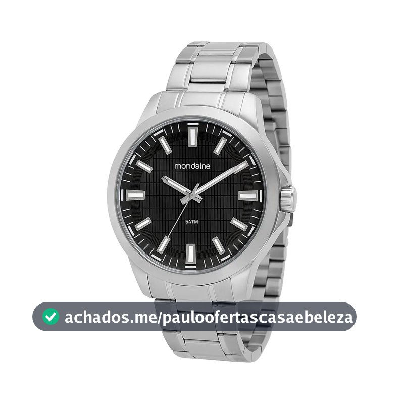 Relógio de pulso Mondaine 99784G0MVNE1 cor prateado - fondo preto