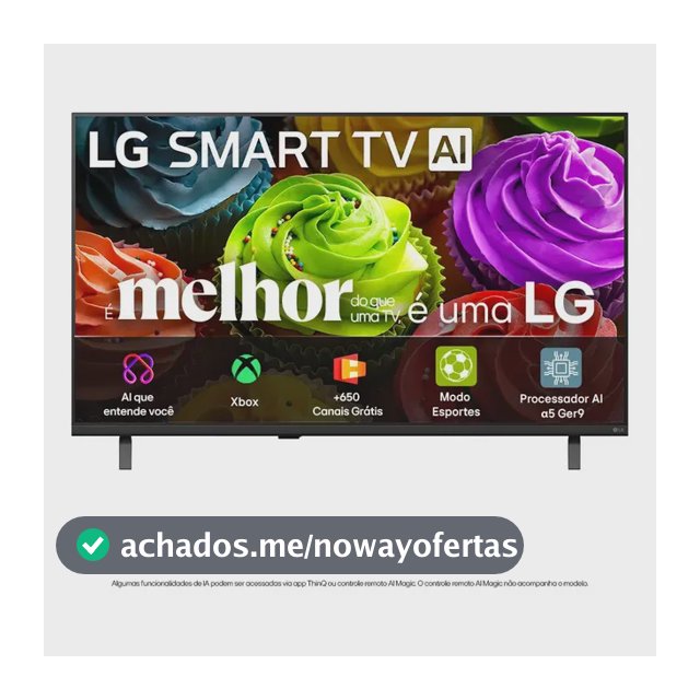 Smart TV HD 32" LG LB650 AI 2026 Processador α5 Ger9 HDR10 Xbox Bluetooth Wi-Fi AI Search Google Gemini Canais Grátis webOS 26 - 32LB650BPSA