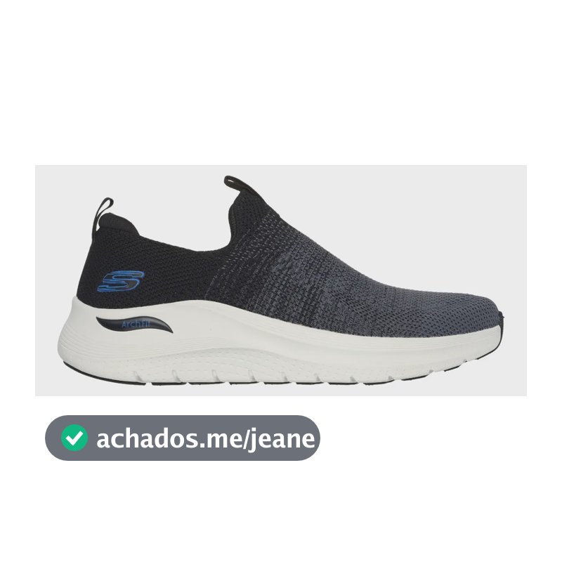 Tênis Masculino Arch Fit 2.0 Skechers Preto Liso 41 Br