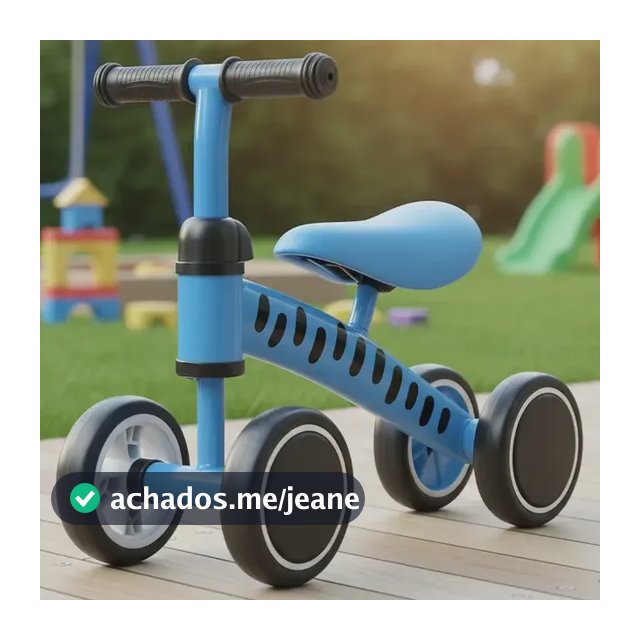 Bicicleta Equilíbrio Brinq Kids Sem Pedal Andador Infantil Azul 4 Rodas