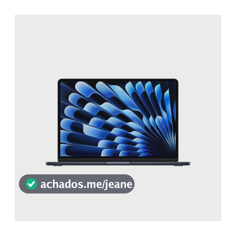 MacBook Air de 13 polegadas: Chip M5, CPU de 10 núcleos, GPU de 8 núcleos, Neural Engine de 16 núcleos, 512GB - Meia‑noite