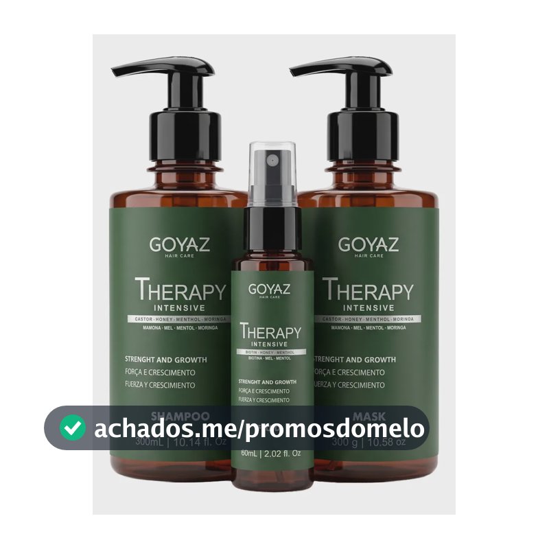 Kit Terapia Capilar Goyaz Hair Care Shampoo Máscara Tônico Antiqueda Fortalecedor
