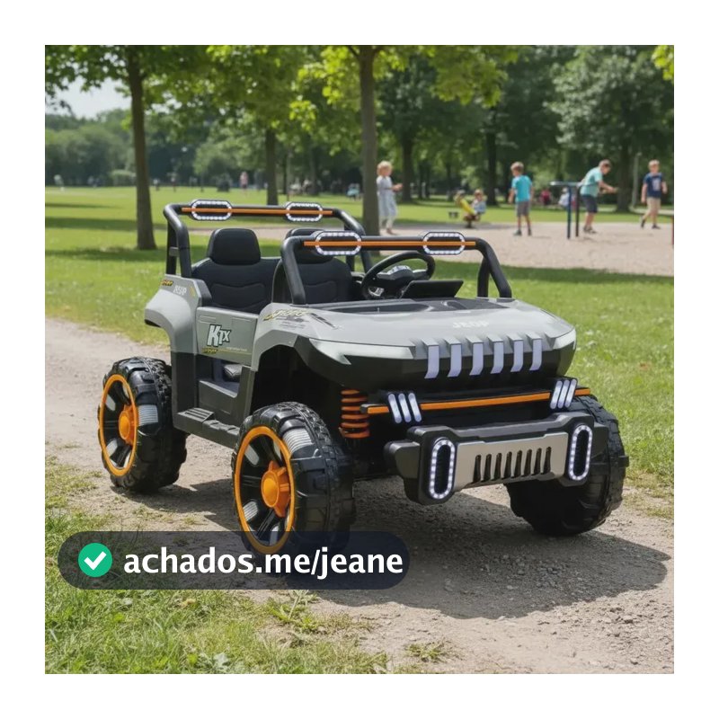 Jipe Carrinho Buggy Elétrico Infantil Uvt 12v 4x4 2 Lugares! Cor Cinza