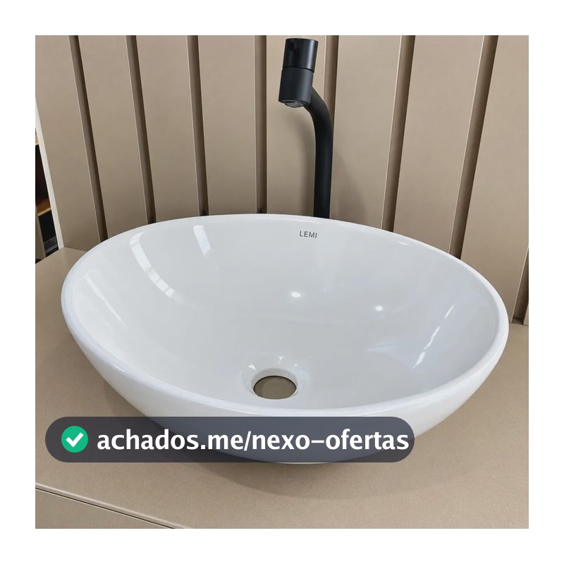 Cuba Sobrepor Para Banheiro Louça 41,5x34 Oval Lemi
