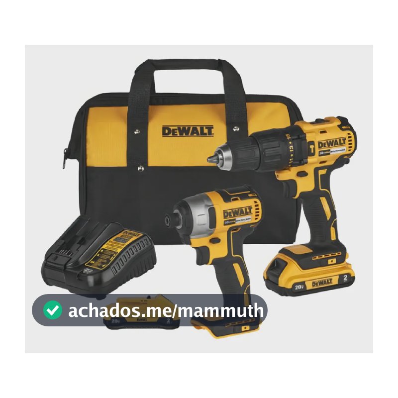 Combo Parafusadeira Furadeira de Impacto 13mm + Parafusadeira de Impacto 6,3mm DEWALT DCK276D2