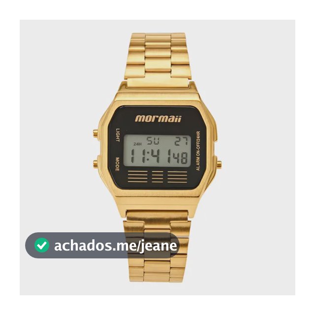 Relógio Feminino Vintage Mobj3808ab/4p Digital 5 Atm Mormaii Dourado Lcd Negativo