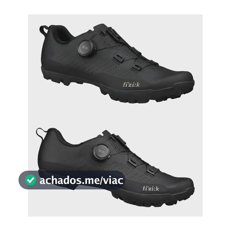 Sapatilha Bike Ciclismo Mtb Montanha Fizik X5 Terra Atlas Preto Liso 43 Br