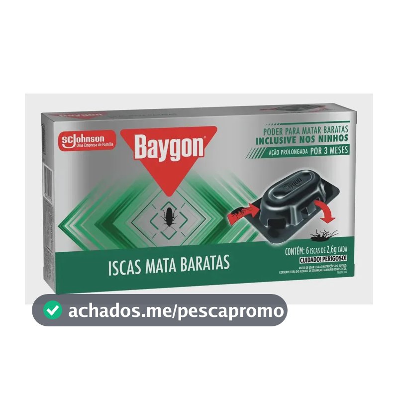 Inseticida Isca Baygon Mata Baratas caixa com 6UN