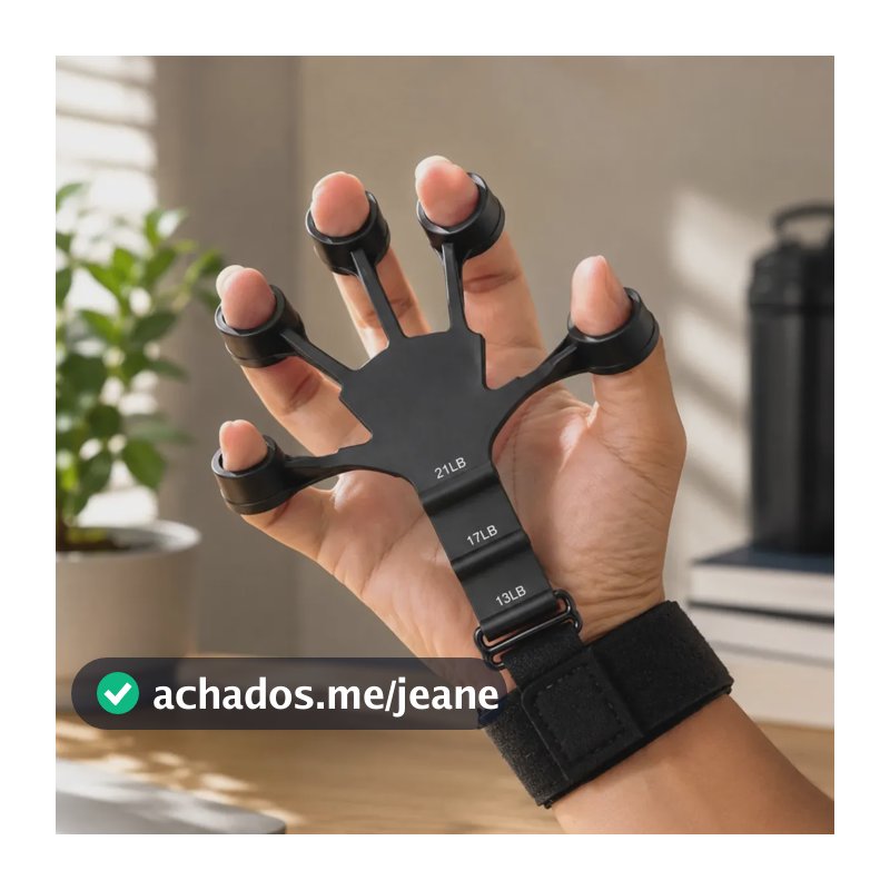 Hand Grip Ajustável Fortalecedor Dedos Reabilitação Neoprene Preto