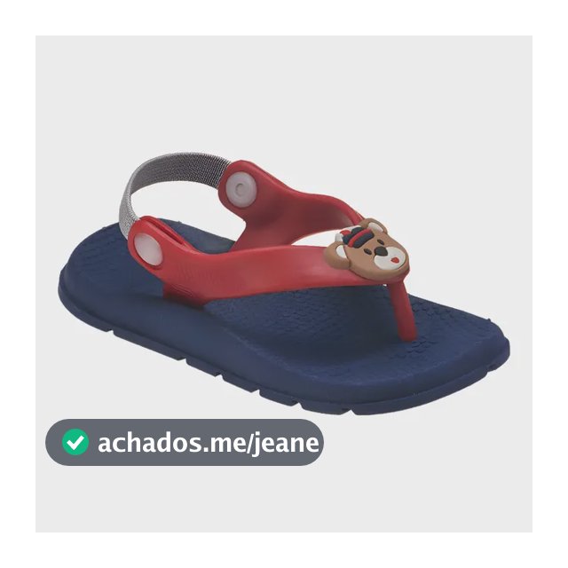 Chinelinho Elástico Ursinho Chinelo Anatômico Infantil Bebê