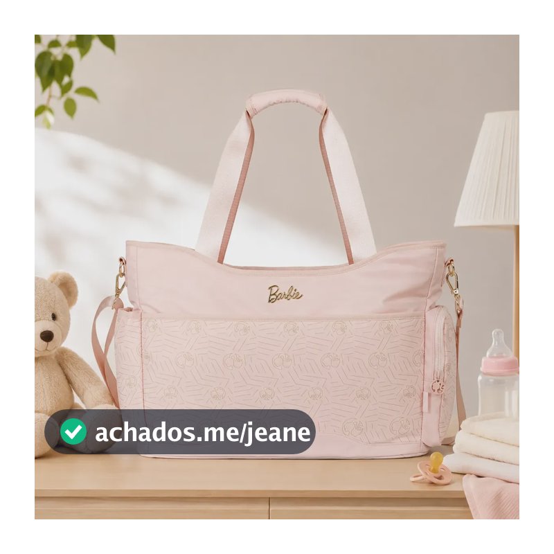 Bolsa Maternidade Mamãe Bebê Trocador Menina Barbie Espaçosa Rosa Barbie