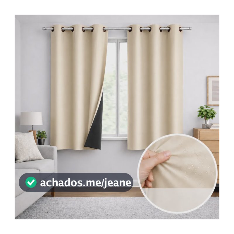 Cortina Blackout Corta Luz 2.80x1.60 Sala Quarto Janela Pvc Creme