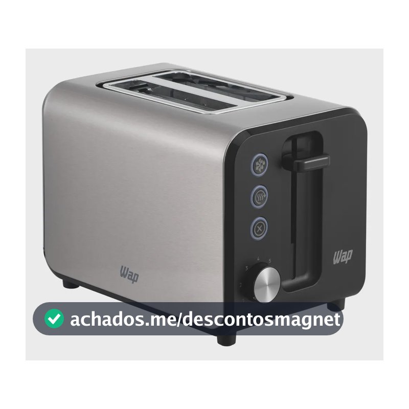 Torradeira Elétrica Wap Wte1 7 Níveis De Tostagem 900w 127v Preto E Inox